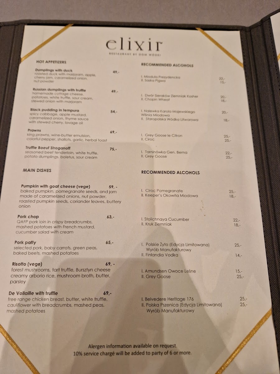 Menu Restauracja Elixir By Dom Wódki | Polish Restaurant Warsaw-9